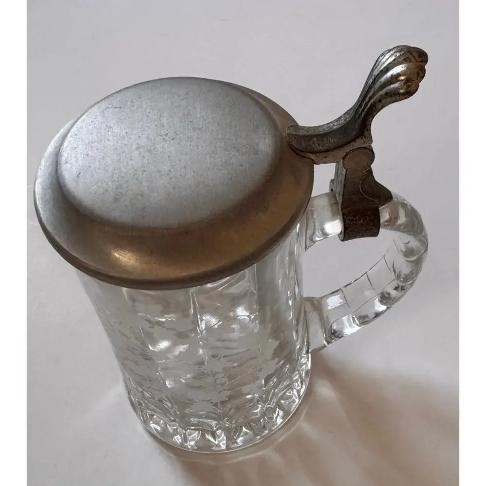 Vtg BMF Hopfen Und Malz Etched Beer Stein Made in W. Germany